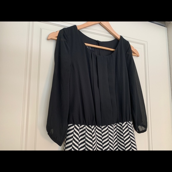 Black Patterned Mini Dress - Picture 3 of 6